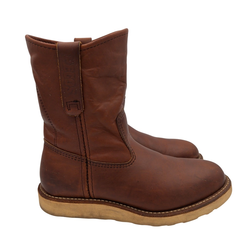 Red Wing 866 Pecos Engineer Mens 7.5 D Brown Leather Pull On Work Boots USA